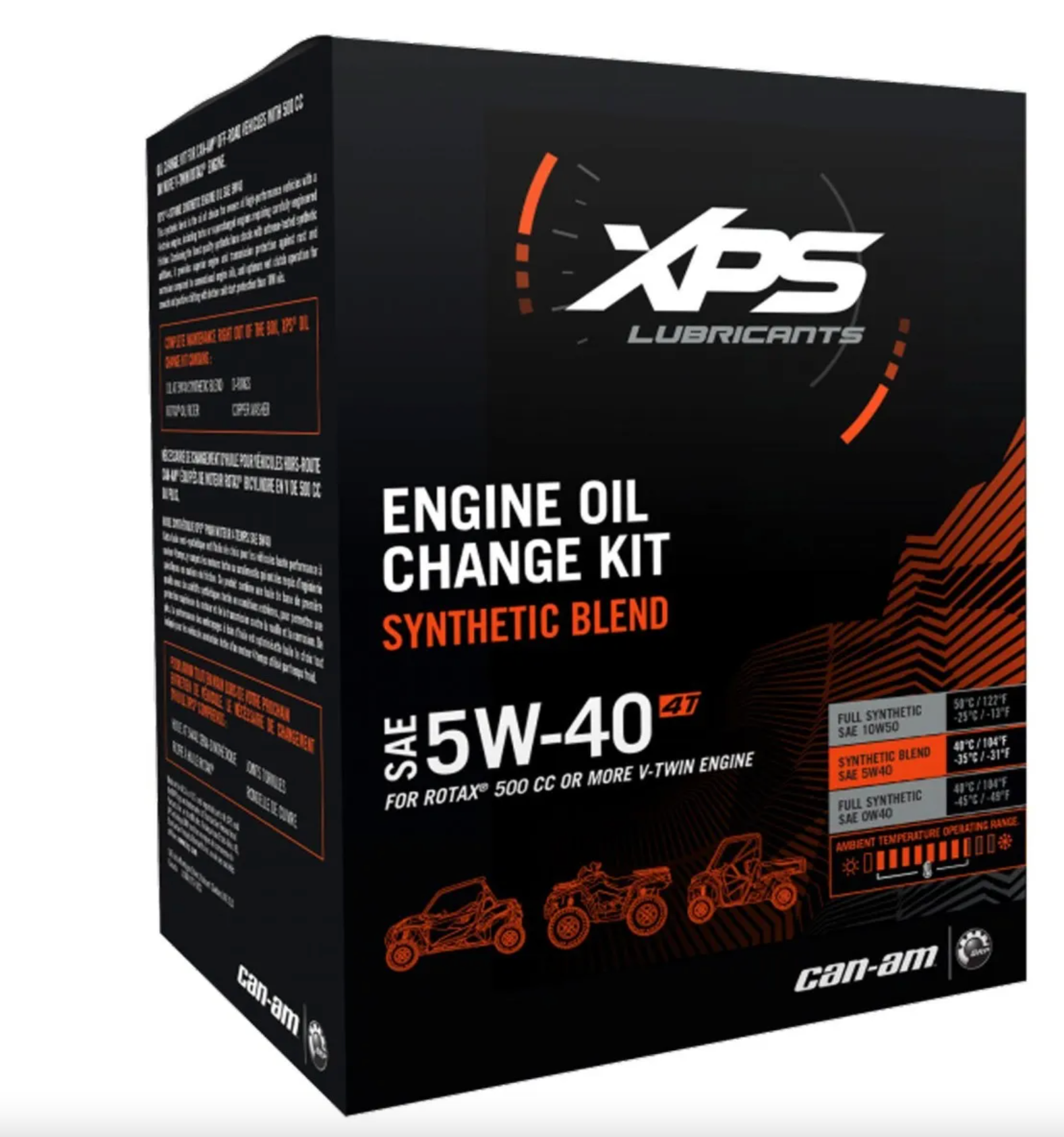 Can-Am 4T 5W-40 Synthetic Blend Oil Change Kit For Rotax 500 Cc Or More V-Twin Engine