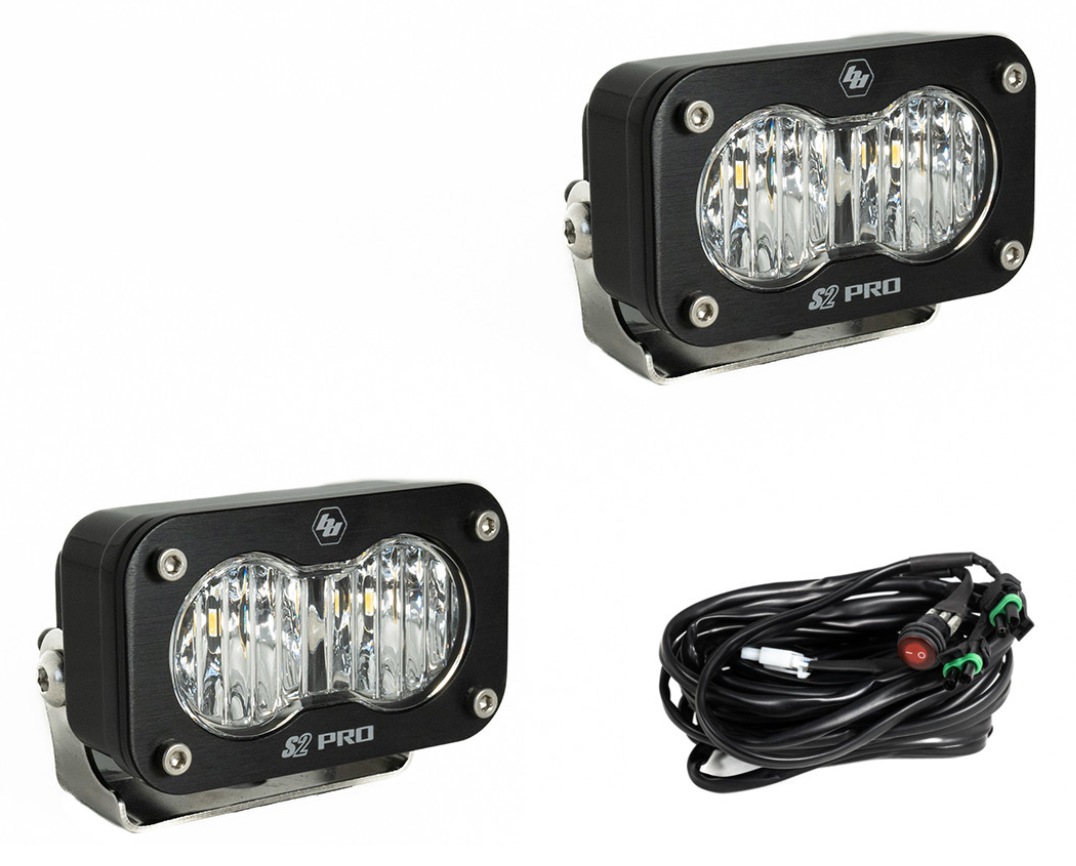 S2 Pro Black LED Auxiliary Light Pod Pair